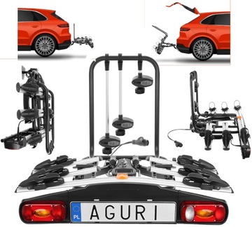 BAGAŻNIK ROWEROWY hak AGURI Active Bike 3 rowery