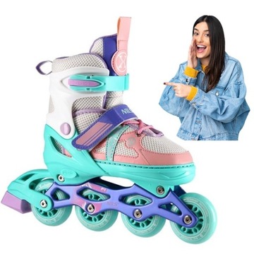 Damskie Regulowane ROLKI kauczukowe 35-38 NILS PU