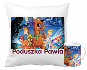 SCOOBY DOO ZESTAW PODUSZKA+KUBEK+IMIĘ