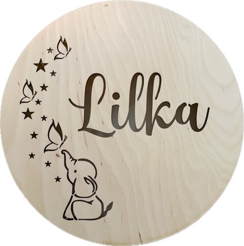 LAMPKA nocna LED Z IMIENIEM NA BATERIE 30cm SŁON