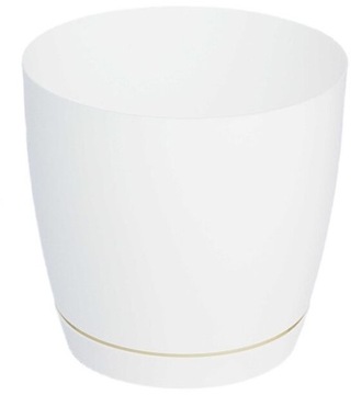 Doniczka z podstawką Toscana 13 okrągła biały