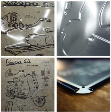 Жестяной постер 20x30см Vespa Parts ретро-подарок
