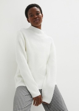 B.P.C biały sweter ze stójką ^48/50