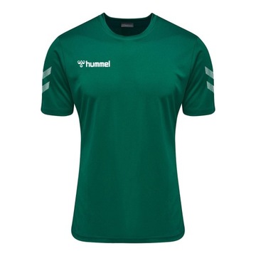 KOSZULKA T-SHIRT SPORTOWA ZIELONA KLASYCZNA LOGO NADRUK HUMMEL 2XL