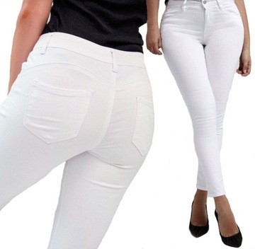 Spodnie Damskie Białe M.Sara Push Up Plus Size 33
