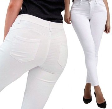 Spodnie Damskie Białe M.Sara Push Up Plus Size 38