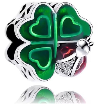 Charms Koniczynka Charmsy Biedronka Zawieszka Charms Srebro próby s925