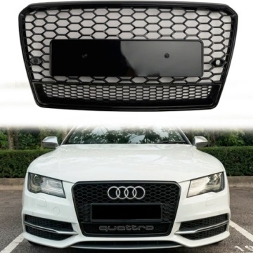 Grotelės Audi A7 C7 2010-2014 juodas blizgus bamperio grotelės RS7 Quattro stiliaus A7-RS123 – nuotrauka 8