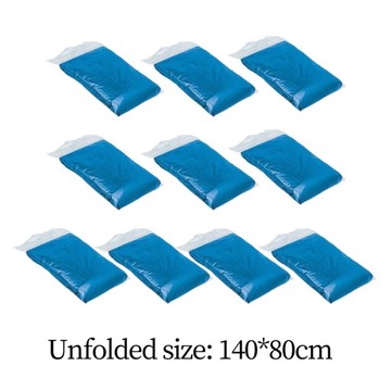 10 одноразовых плащей Плащ с капюшоном и шнурком для экстренной помощи синий