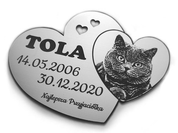 Tabliczka nagrobna dla psa kota ze zdjęciem duża
