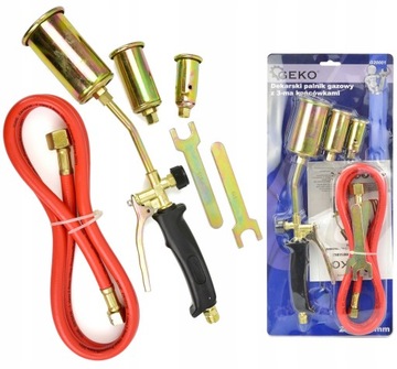 КРОВЕЛЬНАЯ ГАЗОВАЯ ГОРЕЛКА GEKO ДЛЯ ГОРЕНИЯ КРОВЕЛЬНОЙ БУМАГИ + 3 НАСАДКИ 25 35 50M G20001