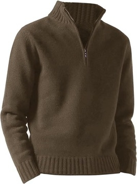 Solidny sweter z zamkiem błyskawicznym dla mężczyzn na co dzień z