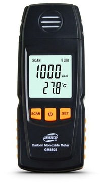 MIERNIK TLENKU WĘGLA WYKRYWACZ DETEKTOR CZUJNIK CZADU CO 1000PPM LCD ALARM