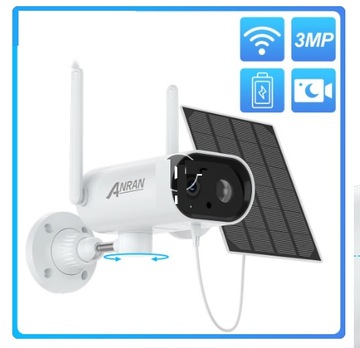 KAMERA WIFI SOLARNA 100% BEZPRZEWODOWA NA BATERIE SUPER HD 3MPX