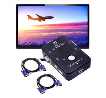 Переключатель KVM VGA USB 2.0 для 2 ПК 2 USB-переключателя USB — кнопка B