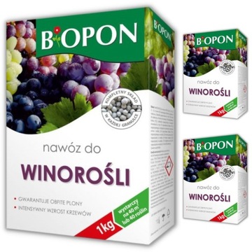 NAWÓZ do WINOROŚLI winogron malin BIOPON 1kg x 3