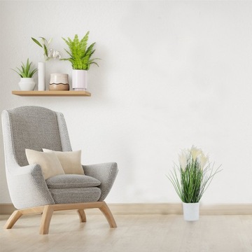 ИСКУССТВЕННАЯ ПАМПАССНАЯ ТРАВА В ГОРШКЕ ДЕКОРАТИВНАЯ ТРАВА 45см