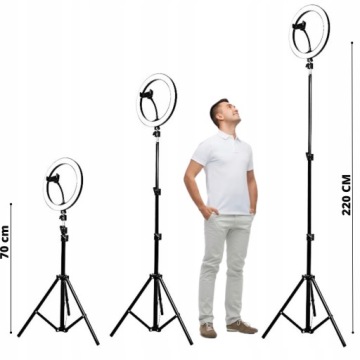 ПОДСТАВКА ДЛЯ ТЕЛЕФОНА СВЕТОДИОДНАЯ КОЛЬЦЕВАЯ ЛАМПА 60ВТ СО ШТАТИВОМ 2,2М