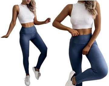 LEGGINSY PRĄŻKOWANE SPODNIE PRĄŻEK GETRY 4XL/5XL