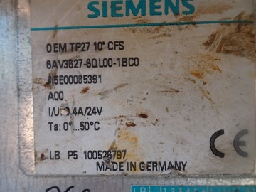 ПАНЕЛЬ SIEMENS SIMATIC TP27 TP 27 6AV3627-6QL00-1BC01 ДОНОРА УШЕЙ,