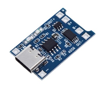 Moduł BMS Ładowarka ogniw Li-Ion 18650 TP4056 USB-C 5V 1A / 0032