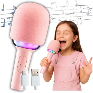 MIKROFON BEZPRZEWODOWY MODULATOR GŁOSU KARAOKE DLA DZIECI Z GŁOŚNIKIEM BLTH