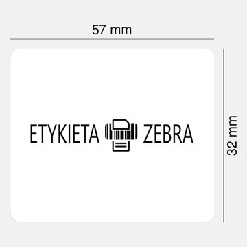 Etykiety termotransferowe Zebra 57x32mm fi 25mm