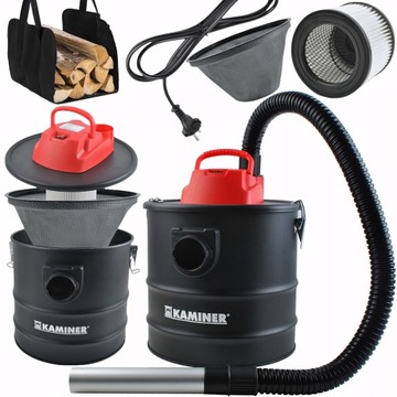 ODKURZACZ DO POPIOŁU KOMINKA DMUCHAWA KOMPLET 1200W 18L + TORBA NA DREWNO