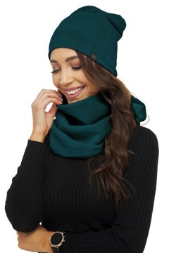 ВЕЛУРОВЫЙ комплект, шапка-бини + ПОЛЬСКИЙ ШАРФ