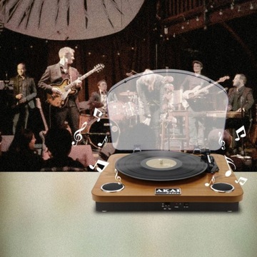 РЕТРО-ПЛЕЕР ДЛЯ ВИНИЛОВЫХ ПЛАСТИНОК 3-СКОРОСТНОЙ ДЕРЕВЯННЫЙ USB SD AKAI ATT-11BTN