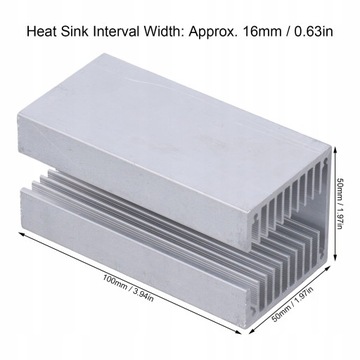 АЛЮМИНИЕВЫЙ РАДИАТОР ДЛЯ ПЛАТЫ УСИЛИТЕЛЯ МОЩНОСТИ ПРОЦЕССОРА 100x50x50 мм