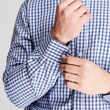 Pierre Cardin L синяя мужская рубашка в клетку