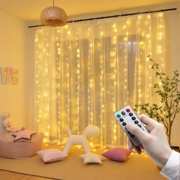 Световой занавес 3мх3м LED теплый белый LED LAMPS