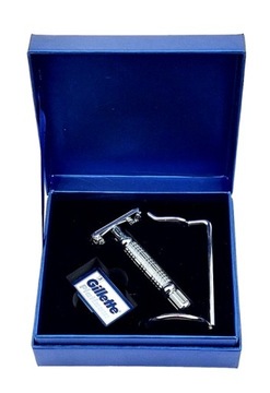 TRADYCYJNA MASZYNKA DO GOLENIA NA ŻYLETKI METALOWA DWUOSTRZOWA+ STOJAK