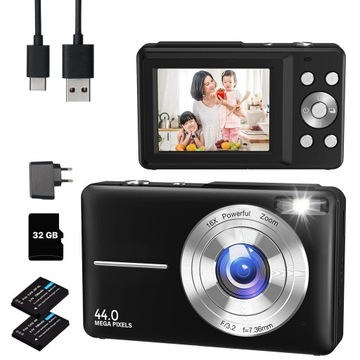 PRZENOŚNY APARAT CYFROWY HD 1080P 44MP Z ZOOMEM 16X