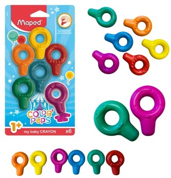 PIERWSZE KREDKI DLA ROCZNEGO DZIECKA MAPED BABY 6x
