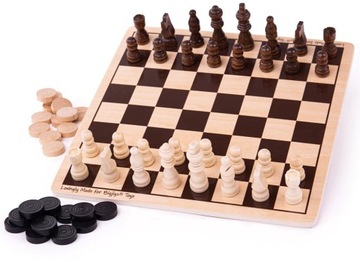 SZACHY i WARCABY 2w1 klasyczne GRY drewniane