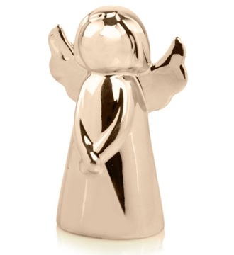 Figurka ceramiczna aniołek - złoty 15 cm