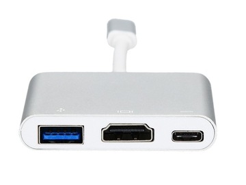 АДАПТЕР USB C HDMI+USB 3.0+PD 4K-ХАБ MacBook 3-в-1