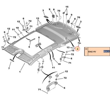 ПРОБКА ПОТОЛКА CITROEN C5 (X7) 8342HV