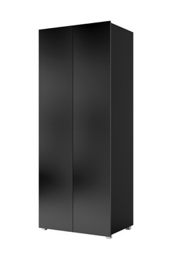 Szafa 2D 80 cm KALABRIA - CZARNY MAT / CZARNY POŁYSK