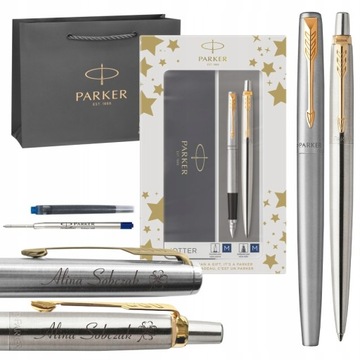 Набор перьевая ручка + ручка JOTTER STAINLESS STEEL GT PARKER 2093257