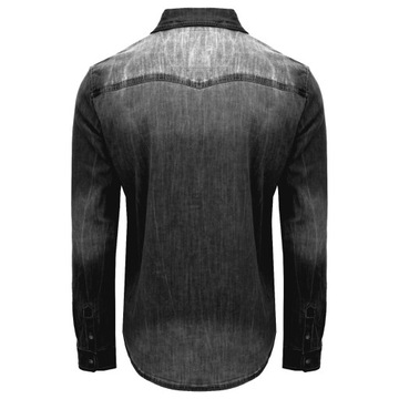 Džínsová košeľa s dlhým rukávom BRANDIT Riley čierna 5XL