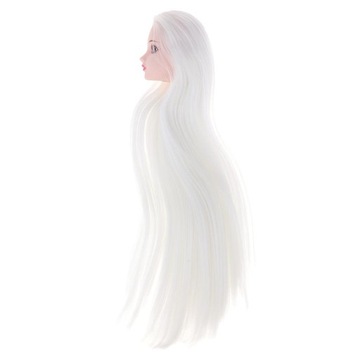 1/6 Make Doll Head białymi włosami