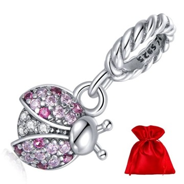 G347 Biedronka zawieszka charms srebro 925