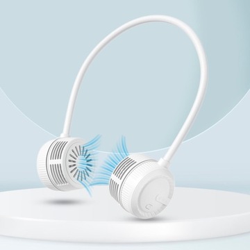 Wiszący wentylator na szyję, osobisty klimatyzator, elastyczny, biały