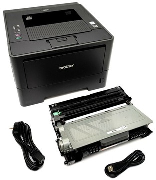 Brother HL-5450DN, (50-100K), pełen toner 100%, kable
