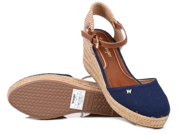 Buty damskie espadryle na koturnie sandały z odkrytą piętą Wrangler Bela 37