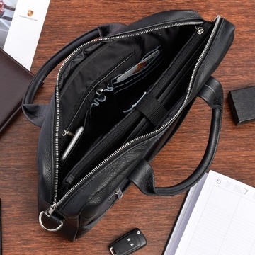 Skórzana torba na laptop duża męska premium skóra