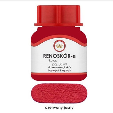RENOSKÓR FARBA LAKIER DO SKÓRY CZERWONY JASNY 30ML